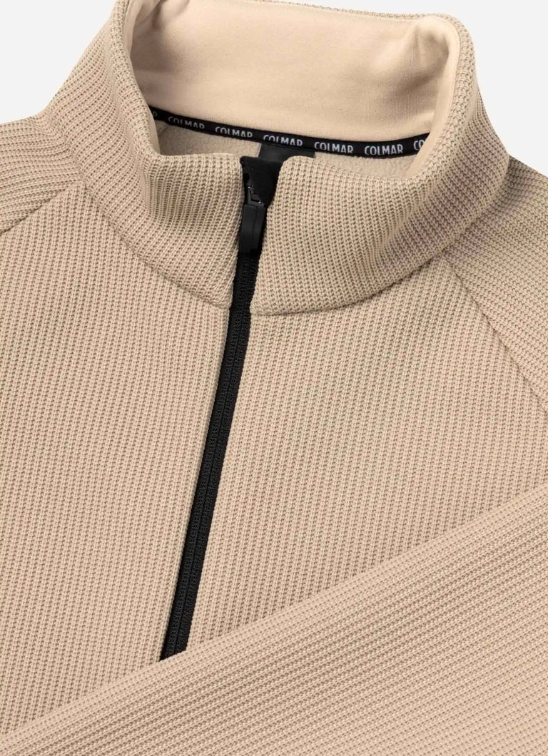 Full Zip Knit Effect Sweatshirt 3OL Mens Sweatshirt Ski